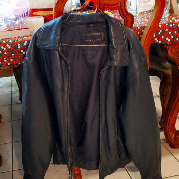 Mens leather vintage black Baracuta